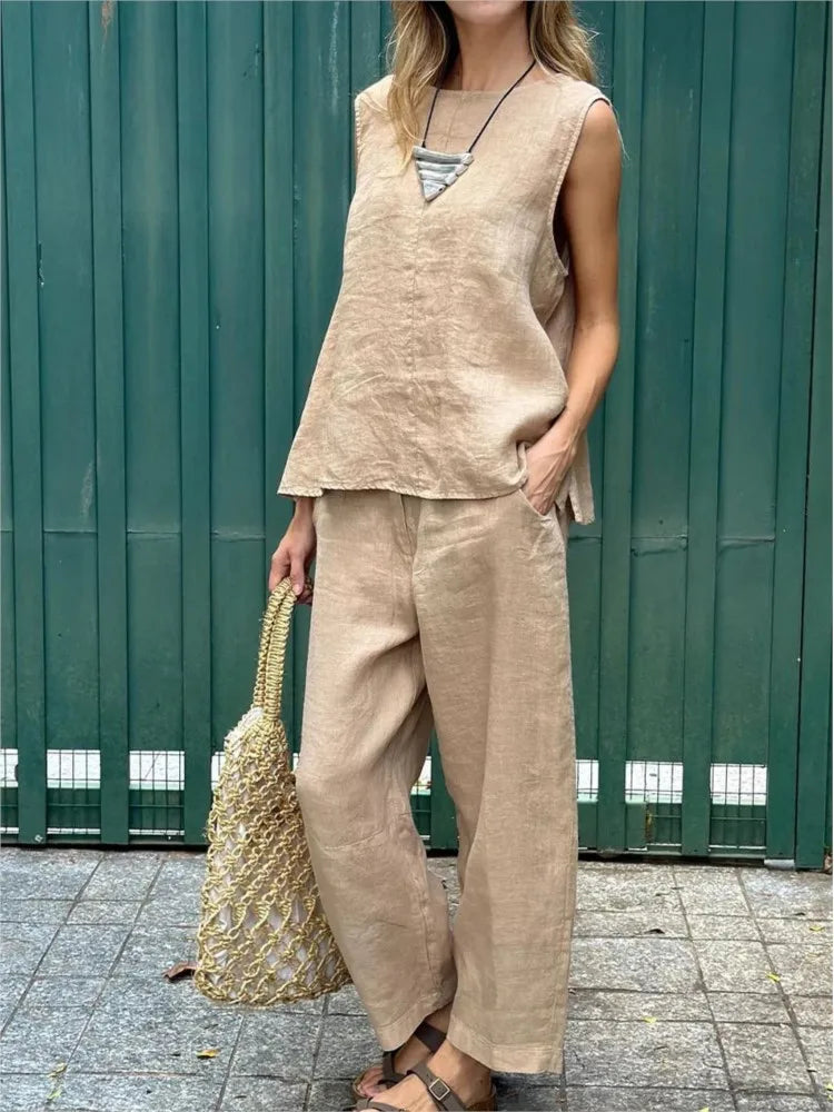 Ardelle - Chique tweedelige set - mouwloze top en elegante broek