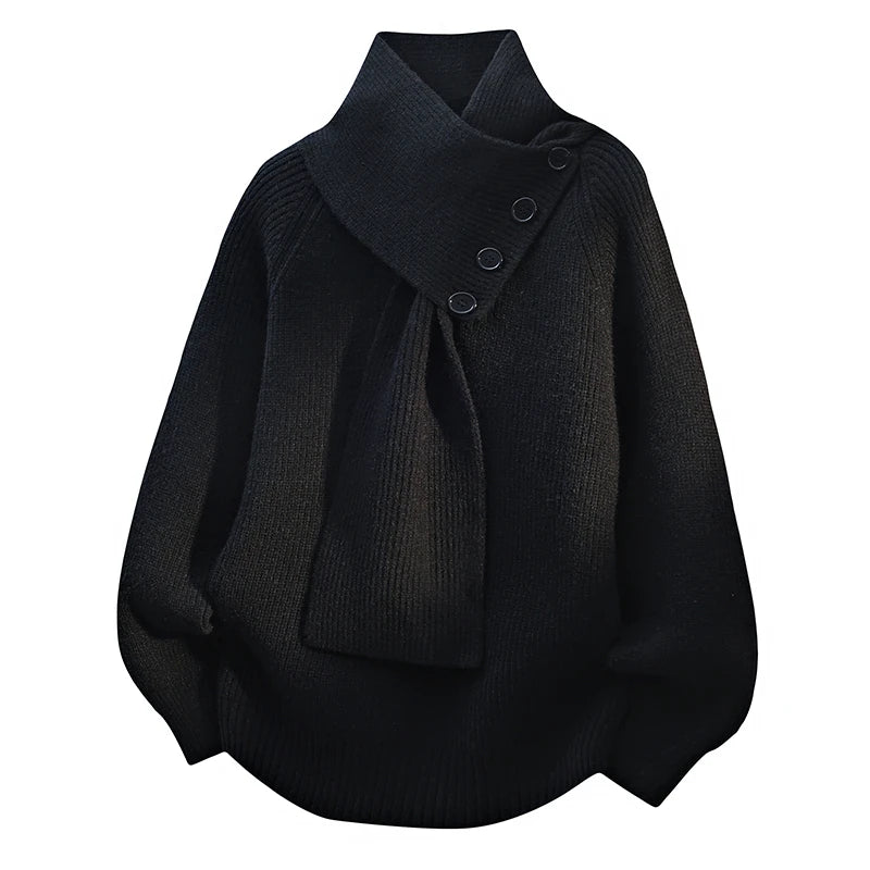 Selvarina - Elegante Trui met Sjaalkraag