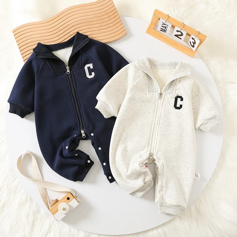 MILANCEL – barboteuse pour bébé, doublure épaisse, combinaisons pour garçons, doublure en fourrure, vêtements pour tout-petits, tenue pour garçons, automne 2024