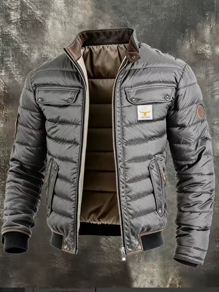 Leo - Vintage tussenjas voor mannen met hoge kraag