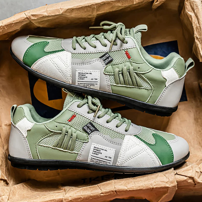 Jasper - Retro heren sneakers met veters en contrasterende details