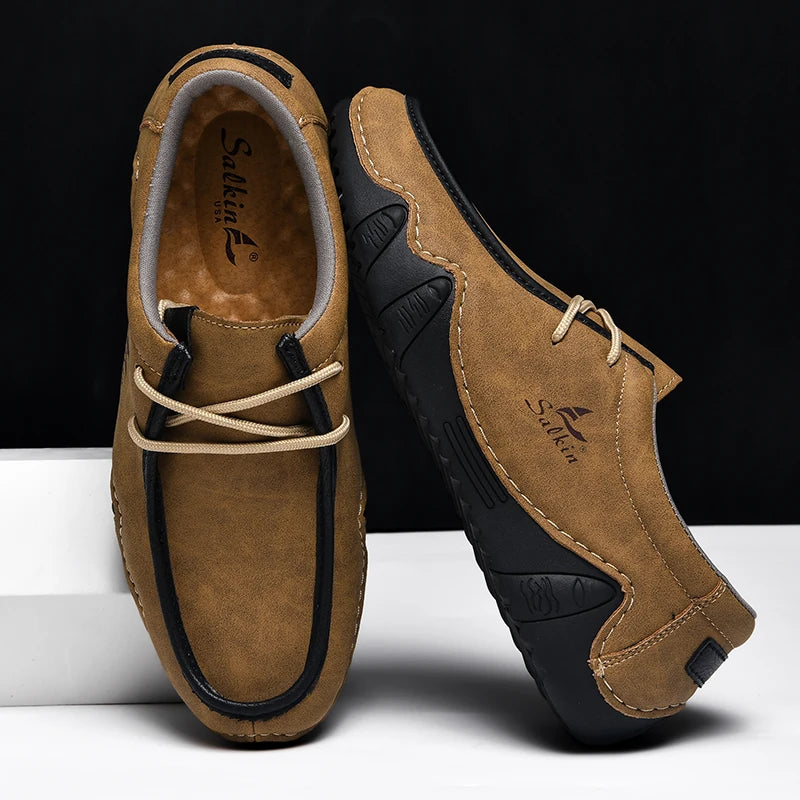 Laurent - Heren mocassins met veters en een soepele, lichte zool