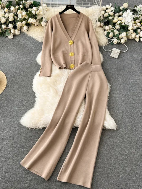 Nellie - Chic Gebreide Cardigan Set