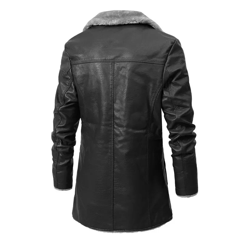 Tess - Elegante Wollen Jas met Mao-Kraag van Imitatiebont