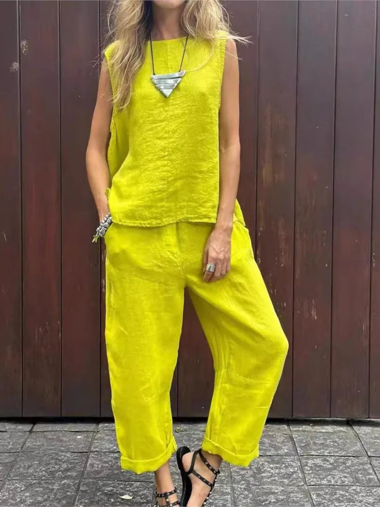 Ardelle - Chique tweedelige set - mouwloze top en elegante broek