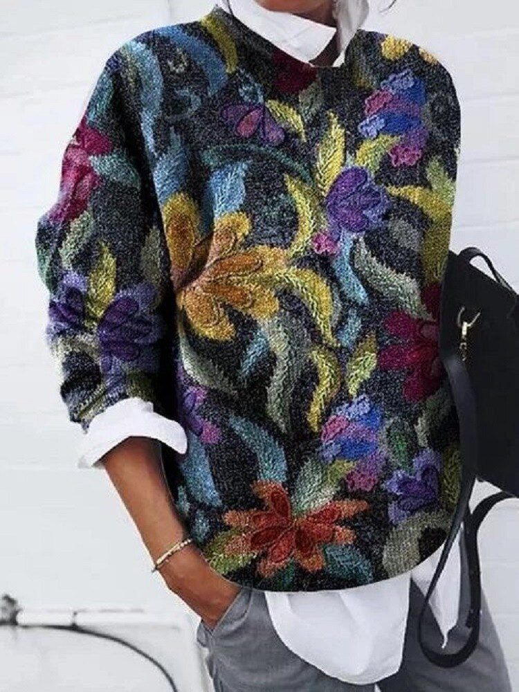 Anneke - Trendy Bloemen Trui