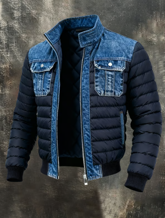 Zacharie - Moderne Gewatteerde Denim Jas