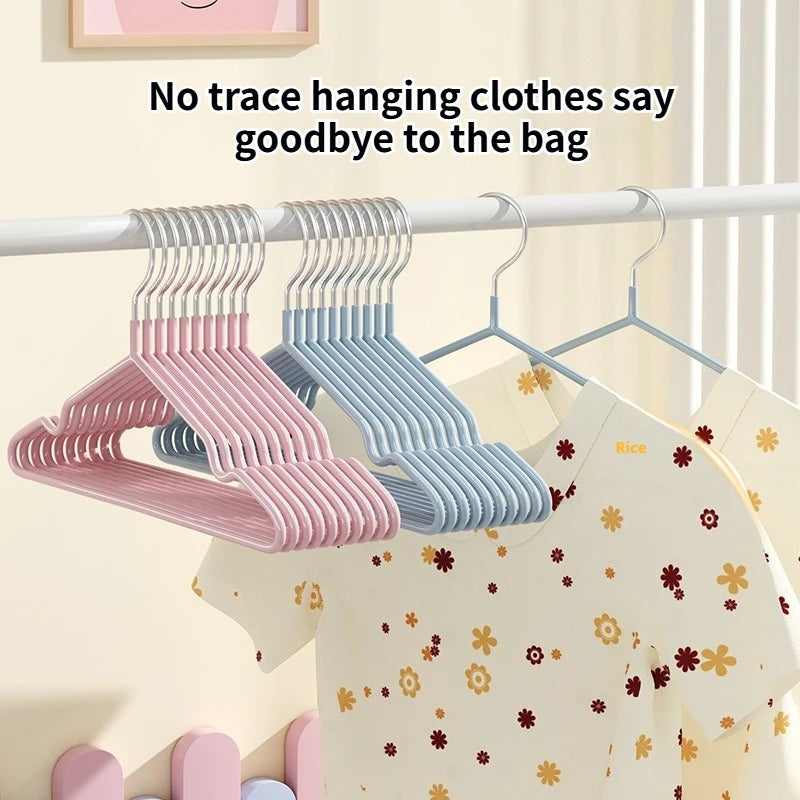 Nano Trace - Cintres antidérapants gratuits pour enfants, porte-vêtements pour bébé enduit de vinyle épaissi, cintres multicolores pour vêtements pour tout-petits