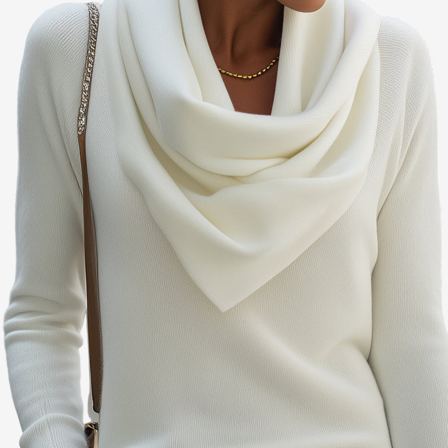Kaliravine - Elegante Trui met Drapé Kraag