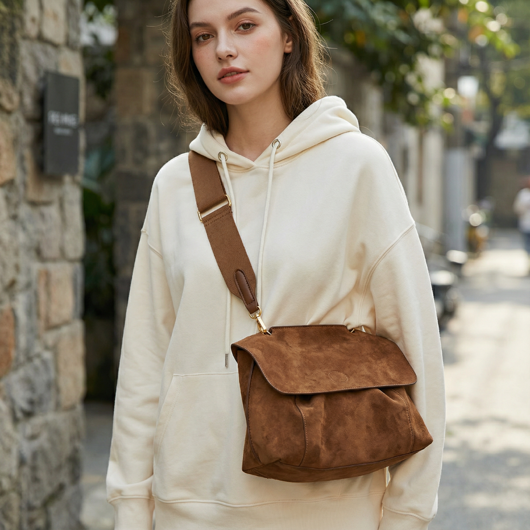 Kalinae - Vintage Suède Schoudertas