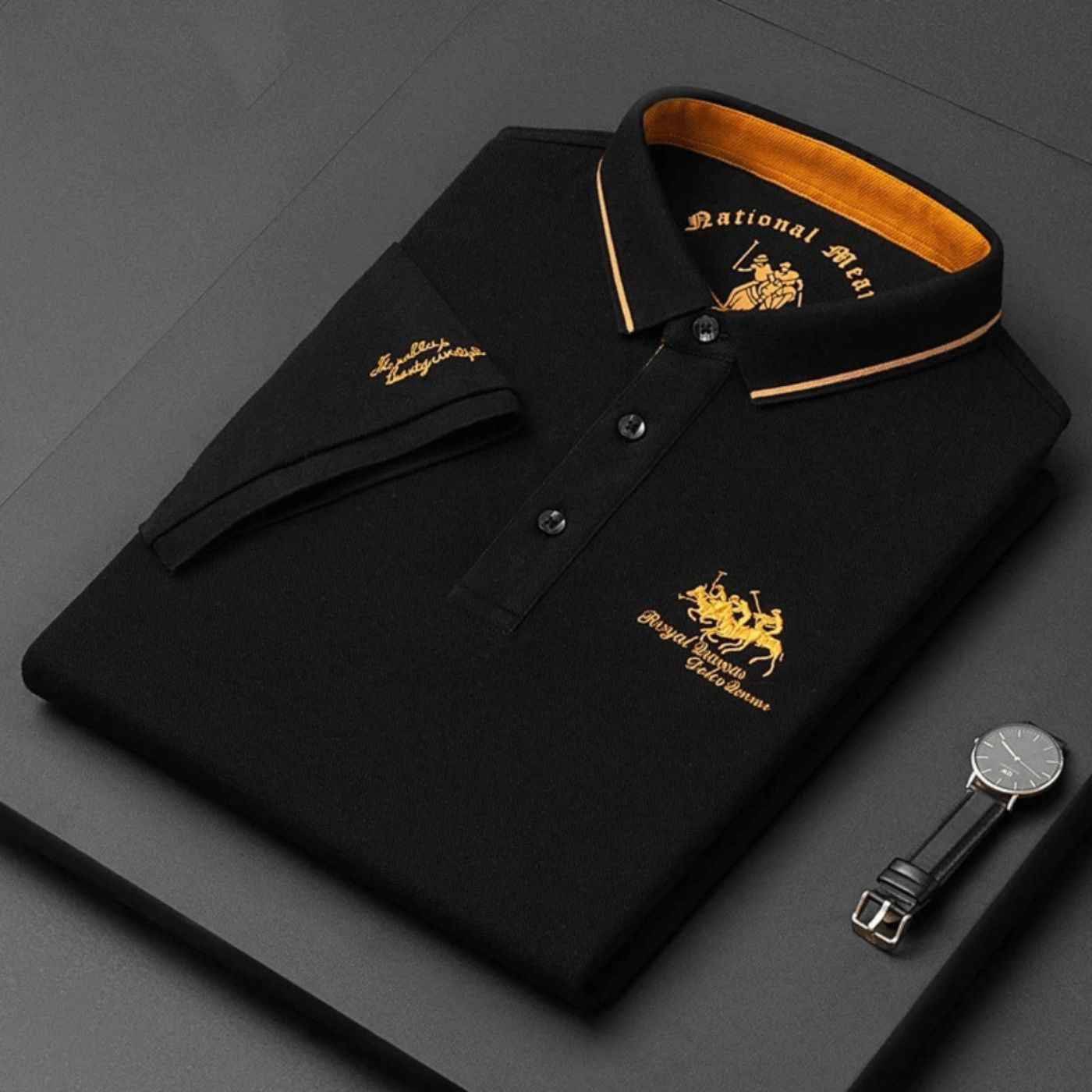 Evren - Geborduurd herenpolo van ademend polyester