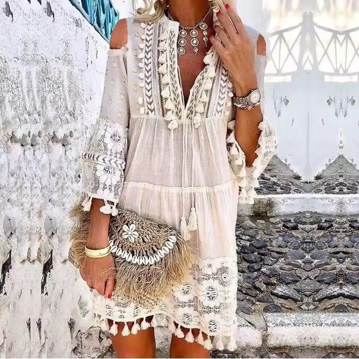 Sorelle - Elegante en handgemaakte Corfu-jurk