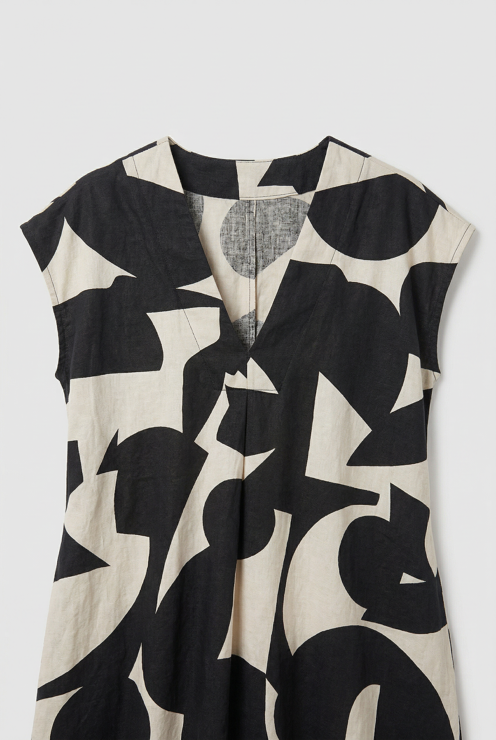 Heliorae - Lange jurk voor vrouwen met V-hals en abstracte print