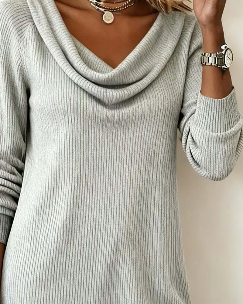 Helisora - Elegante Jurk met Lange Mouwen en Hoge Kraag