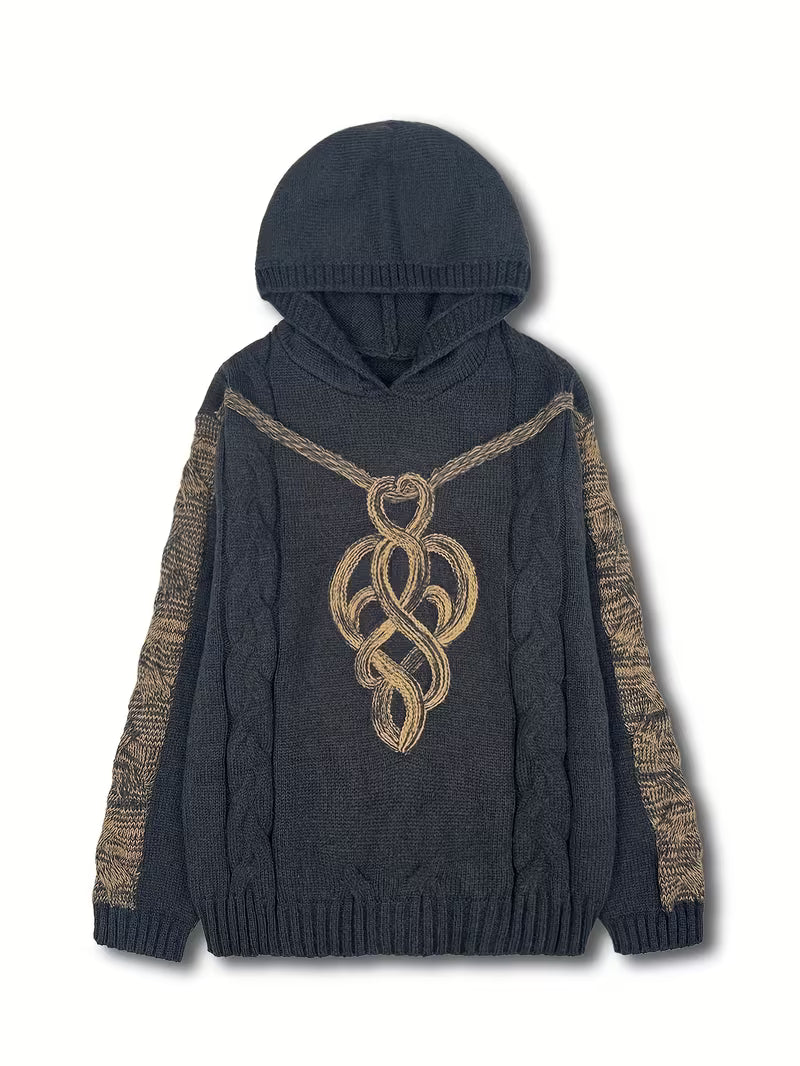 Helmira - Gebreide Hoodie met Vlechtpatroon