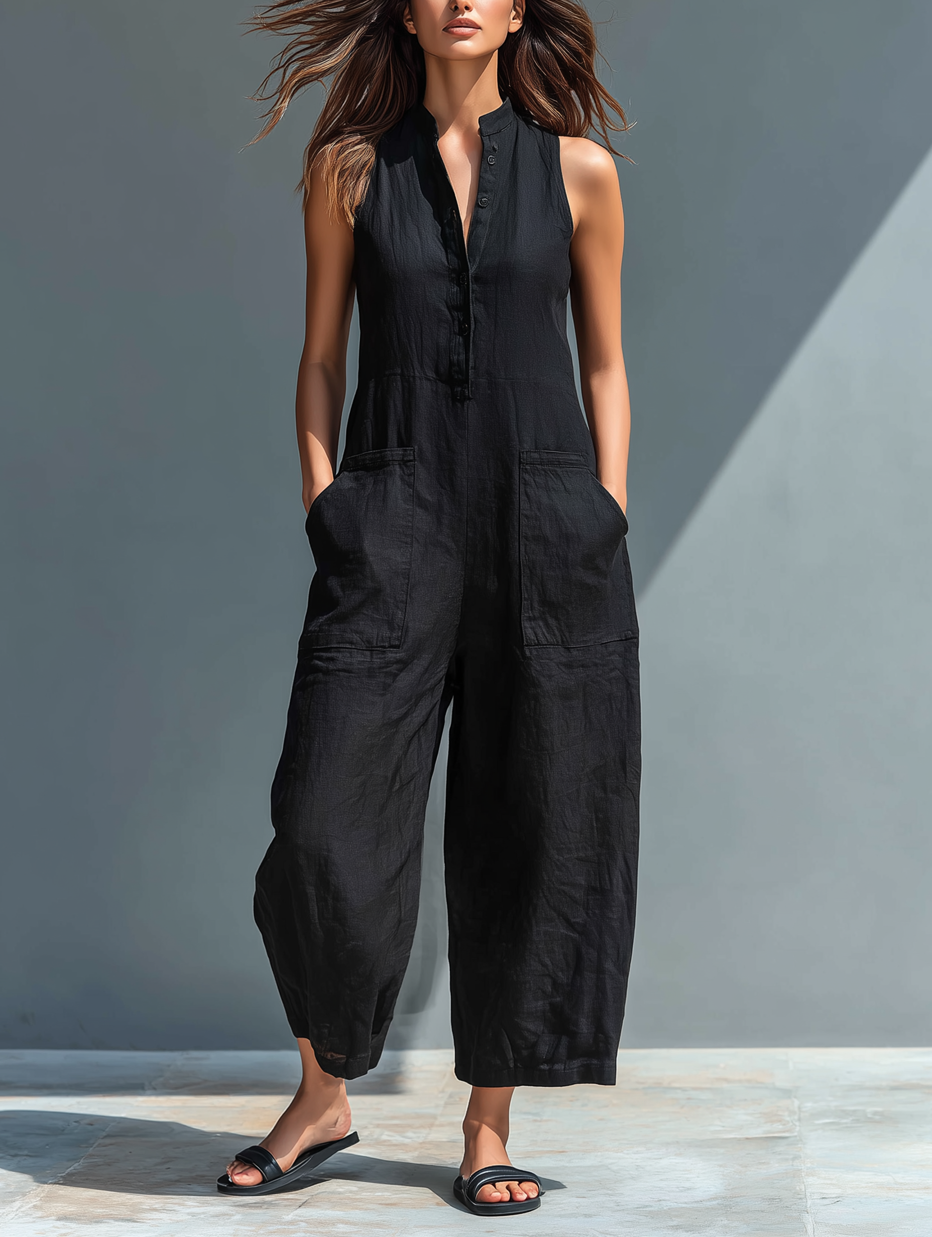 Soraya - Ruime Mouwloze Jumpsuit voor Vrouwen