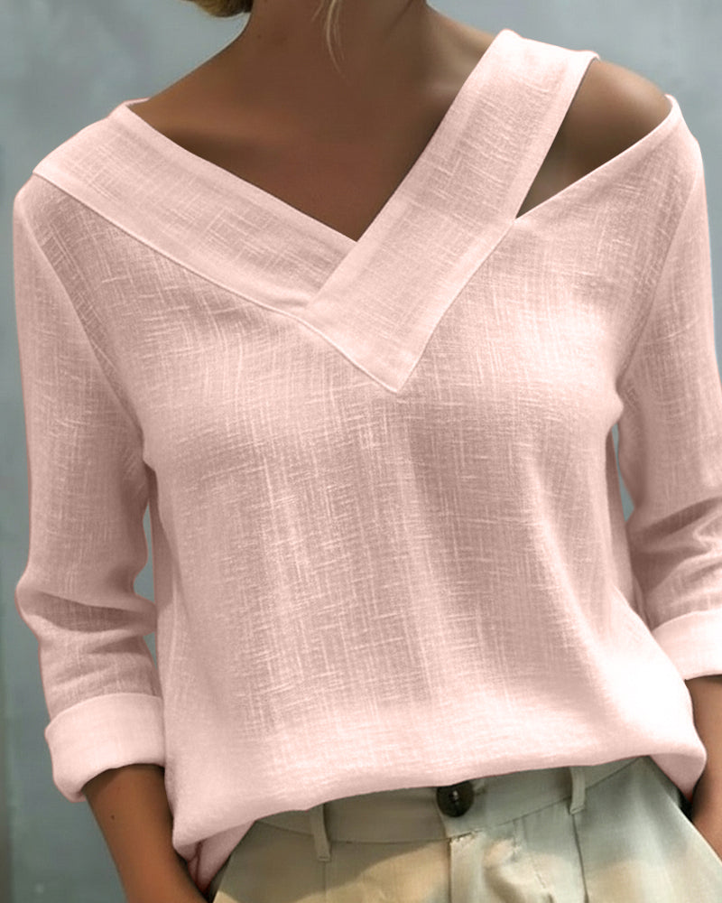 Melyra - Elegante Top met Asymmetrische V-Hals