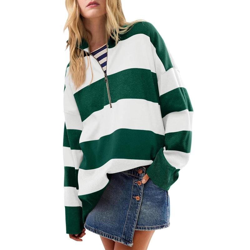 Dorelisse - Oversized Trui met Hoge Hals en Halve Rits