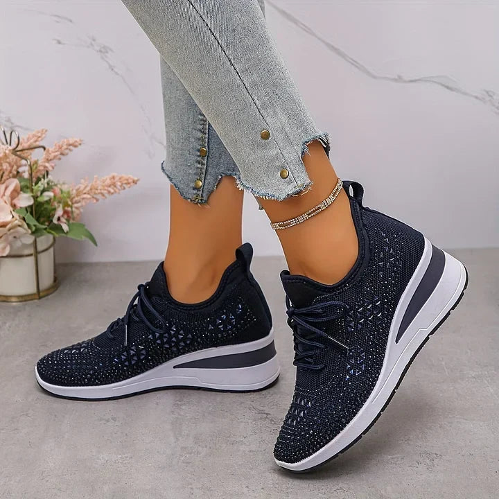 Esmeralda - Dames sneakers met comfortabele hak en ademend mesh