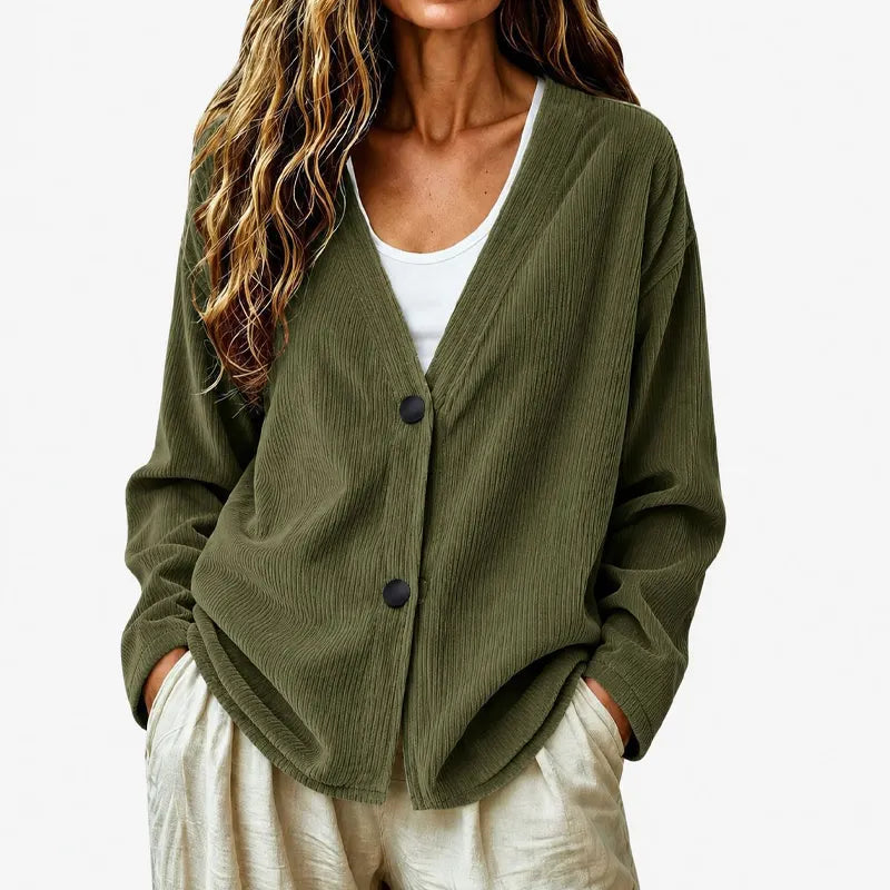 Priscilla - Dames cardigan met V-hals en ruime pasvorm