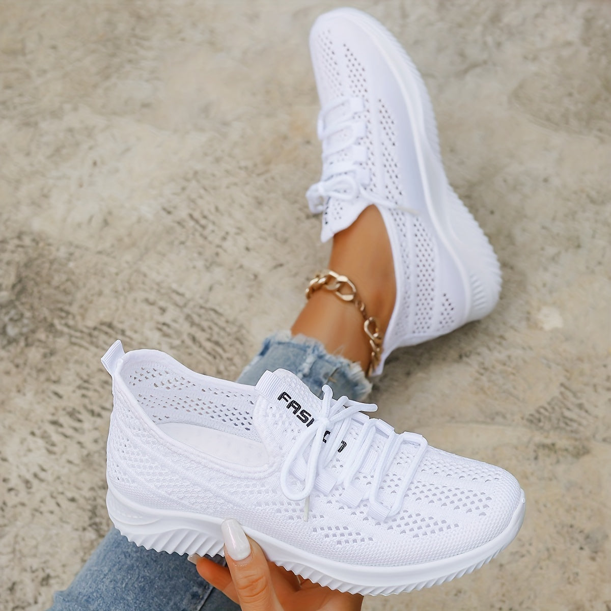 Fiorennae - Dames ademende orthopedische sneakers met schokabsorberende zool