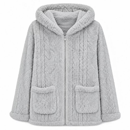 Lijsbeth - Dames fleece jack met capuchon, rits en opgestikte zakken