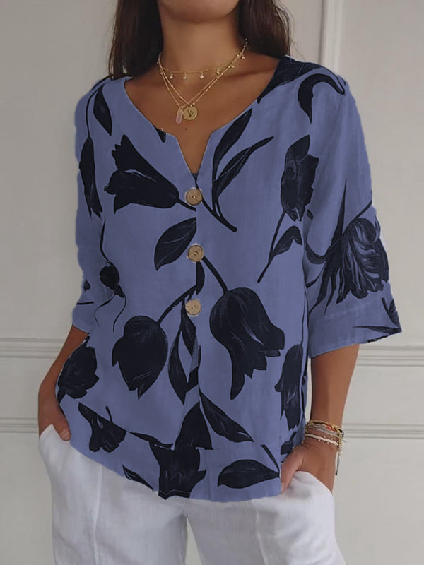 Evorra - Elegante Bloemenprint Top
