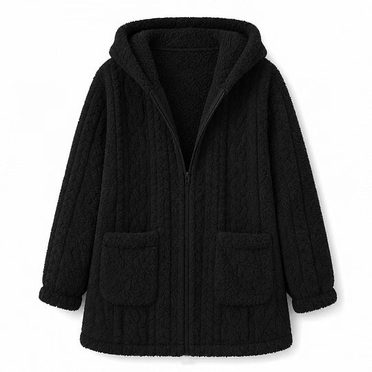 Lijsbeth - Dames fleece jack met capuchon, rits en opgestikte zakken