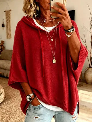 Vérène - Dames oversized hoodie van zachte brei