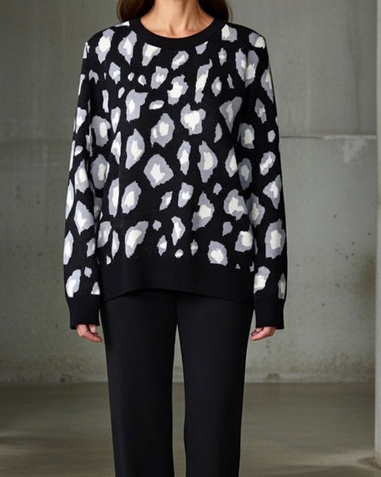 Joretta - Elegant Luipaard Brei Ensemble