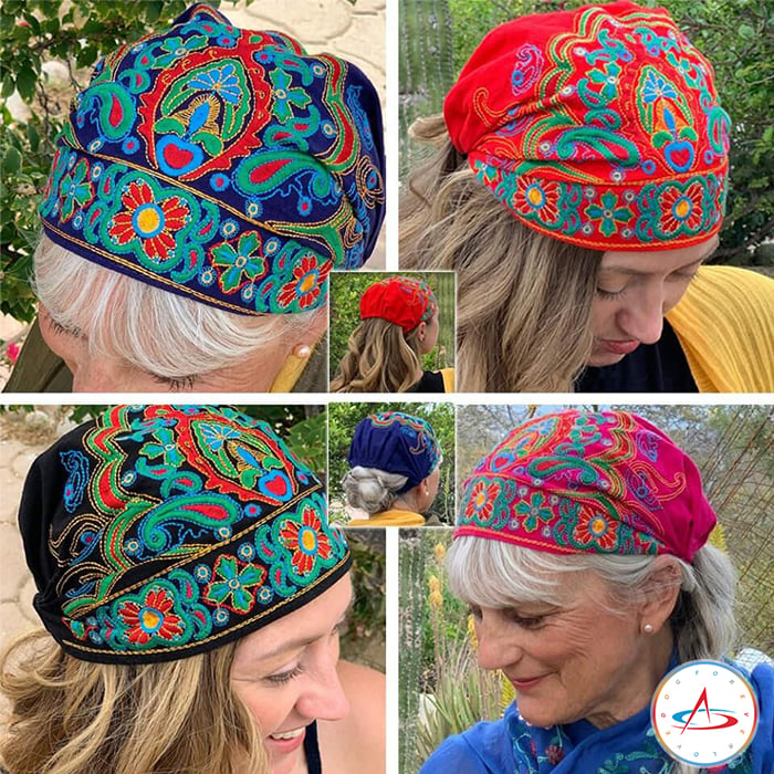 Ravelle - Handgeborduurde Bandana's en Petten met Kleurrijke Motieven