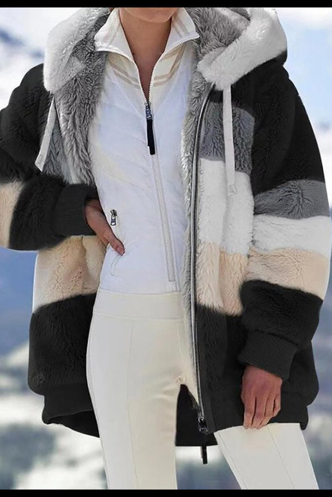 Ambre - Dames warme hoodie met rits en zakken