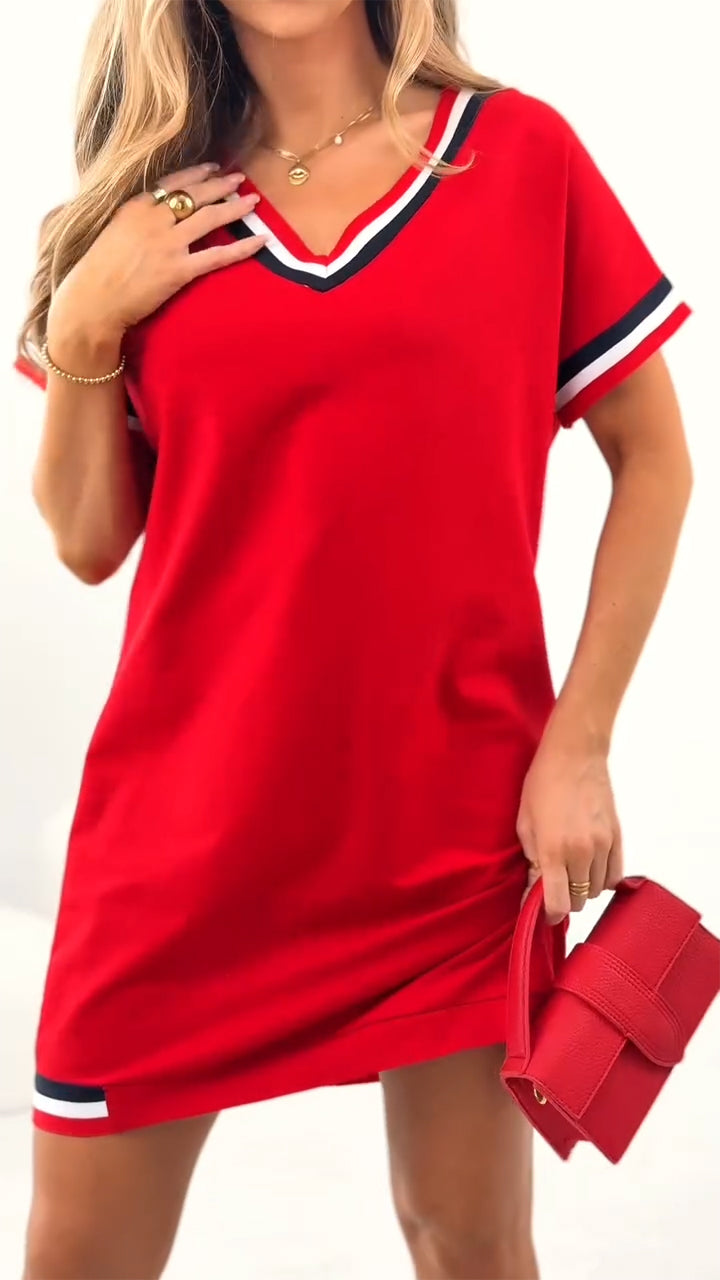 Daelora - Casual zomerjurk met contrasterende randen