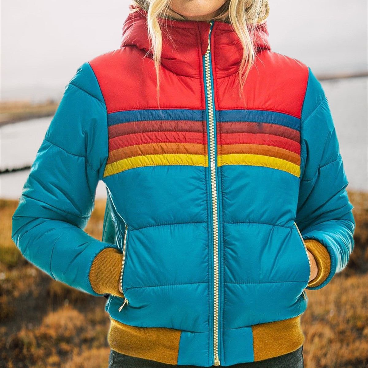 Monique - Unieke kleurrijke winterjas