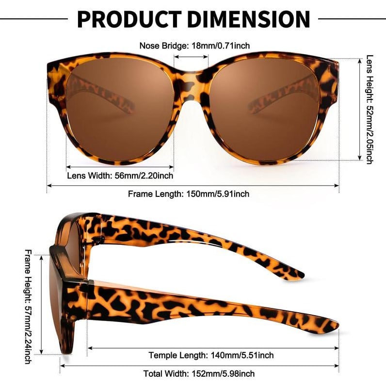 Dovrya - Zonnebril voor dames met cat eye gepolariseerd UV400, chique stijl
