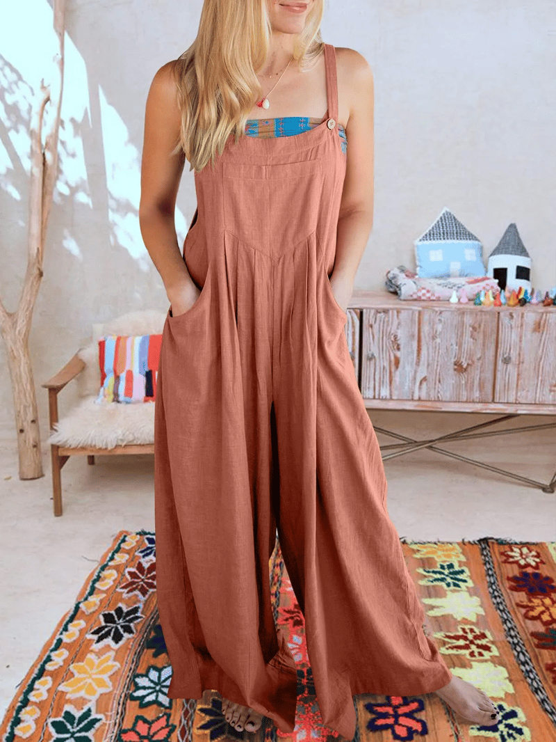 Giulena - Mouwloze jumpsuit met wijde pijpen