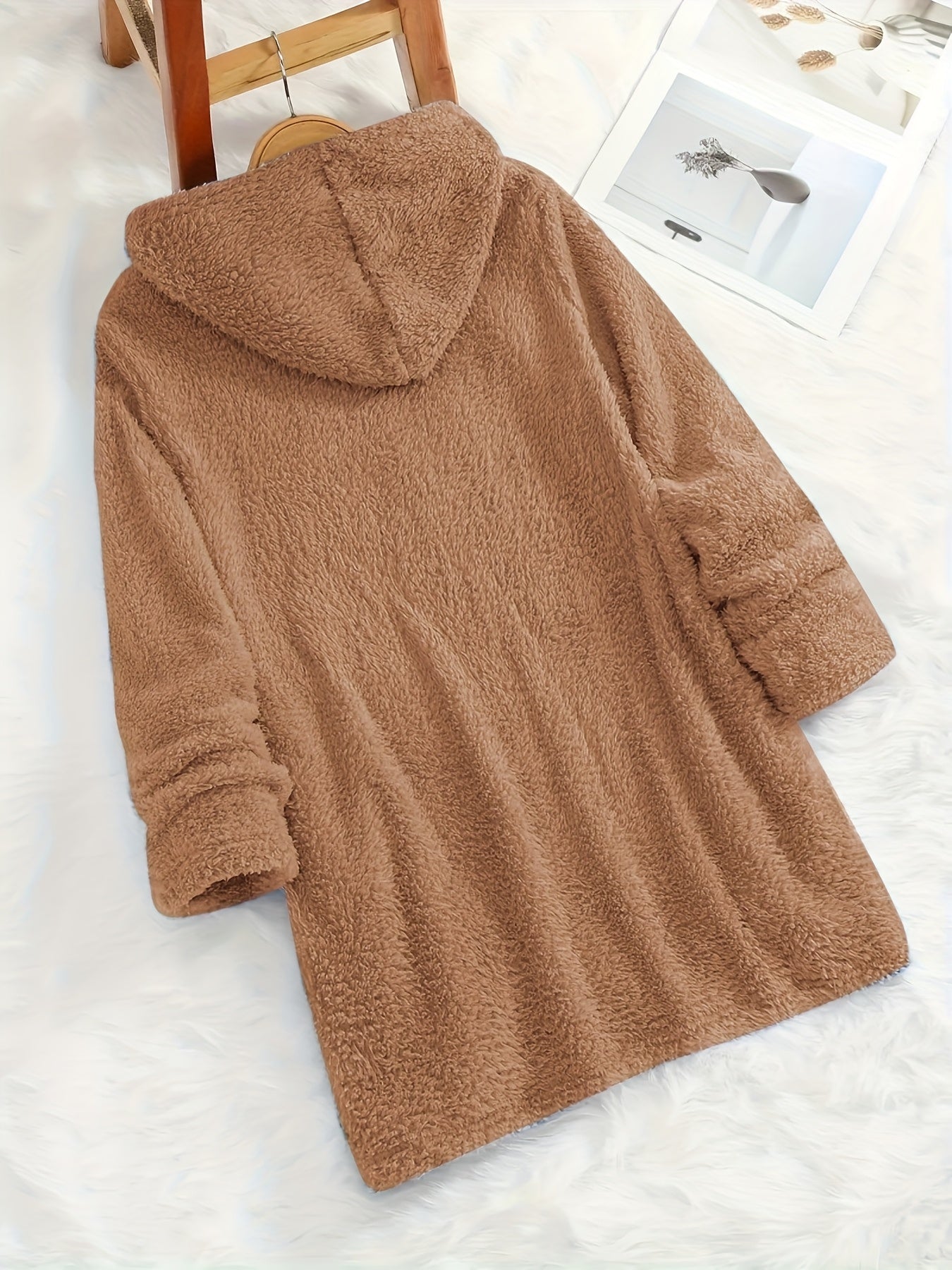 Marilina - Sweatshirt van Pluche met Hoodie en Print