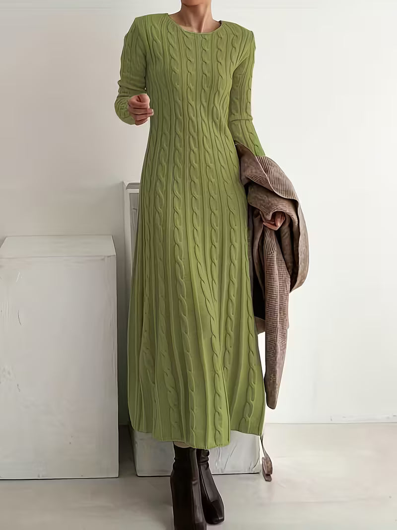 Gwenarielle - Elegante Lange Jurk van Textuurgebreid