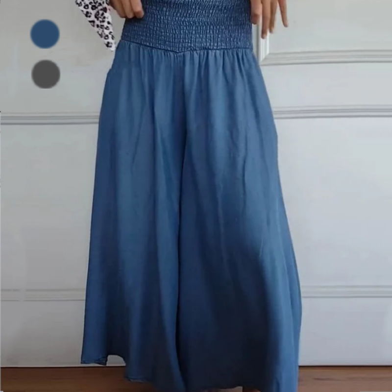 Pravina - Damesjeans met hoge taille en wijde pijpen