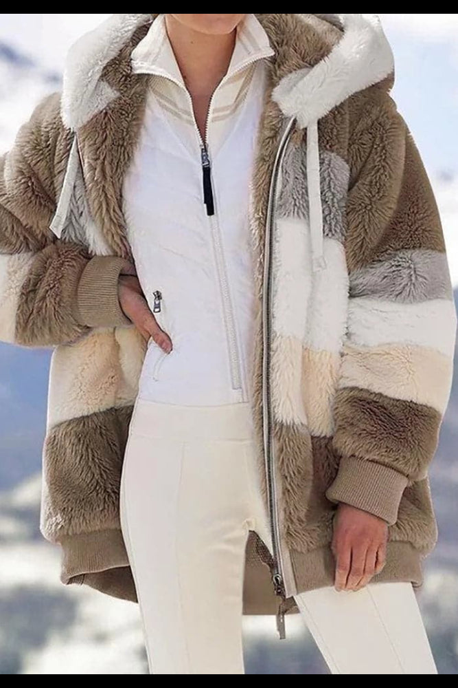 Ambre - Dames warme hoodie met rits en zakken