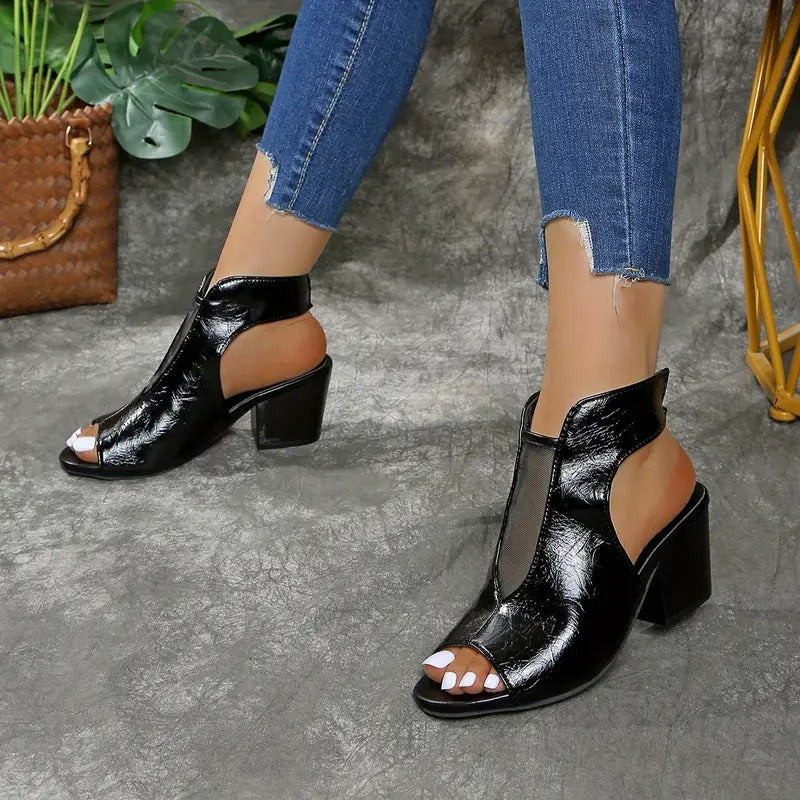 Yseult - Dames sandalen met hak en open teen