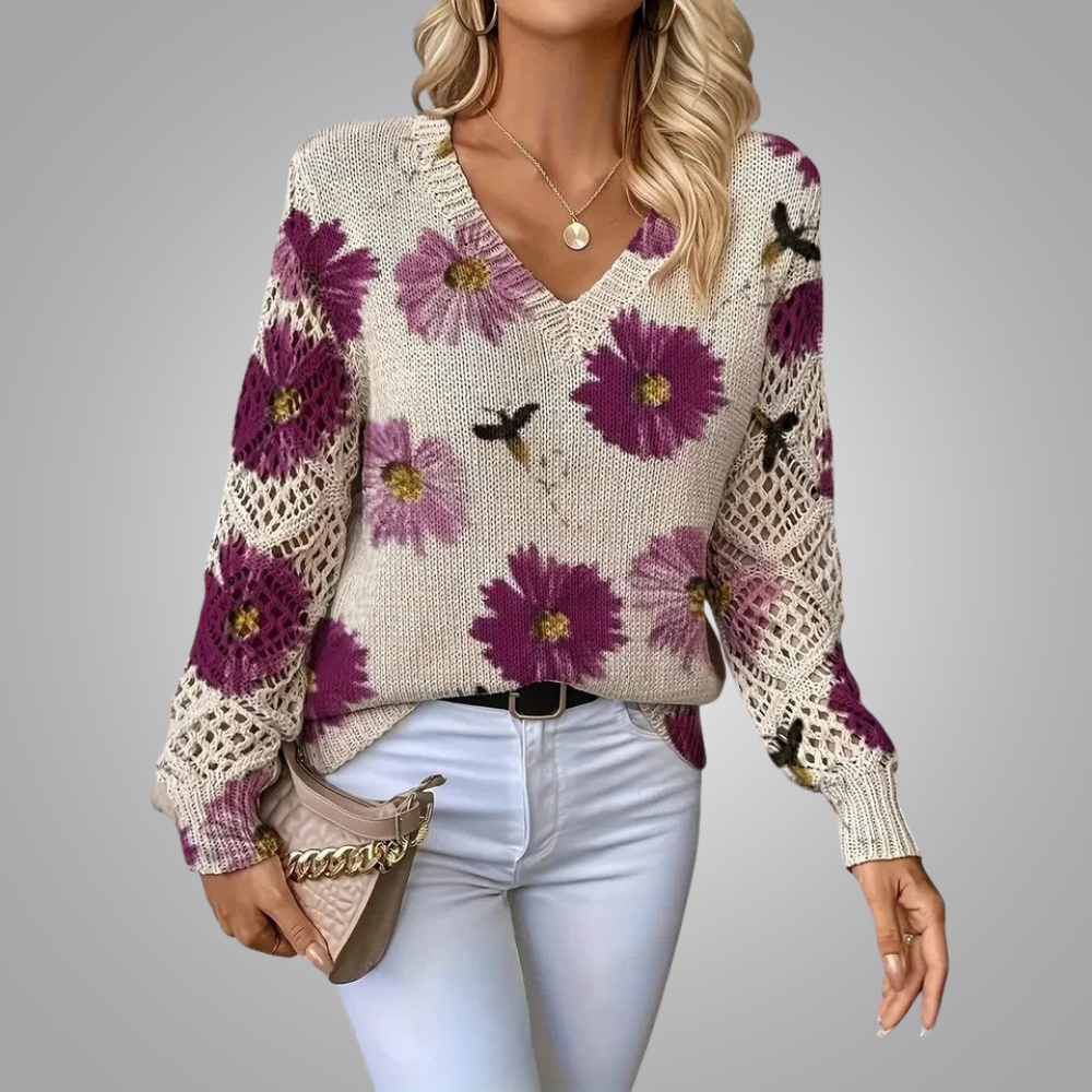 Marisavina - Pull Bloem Vintage Elegant
