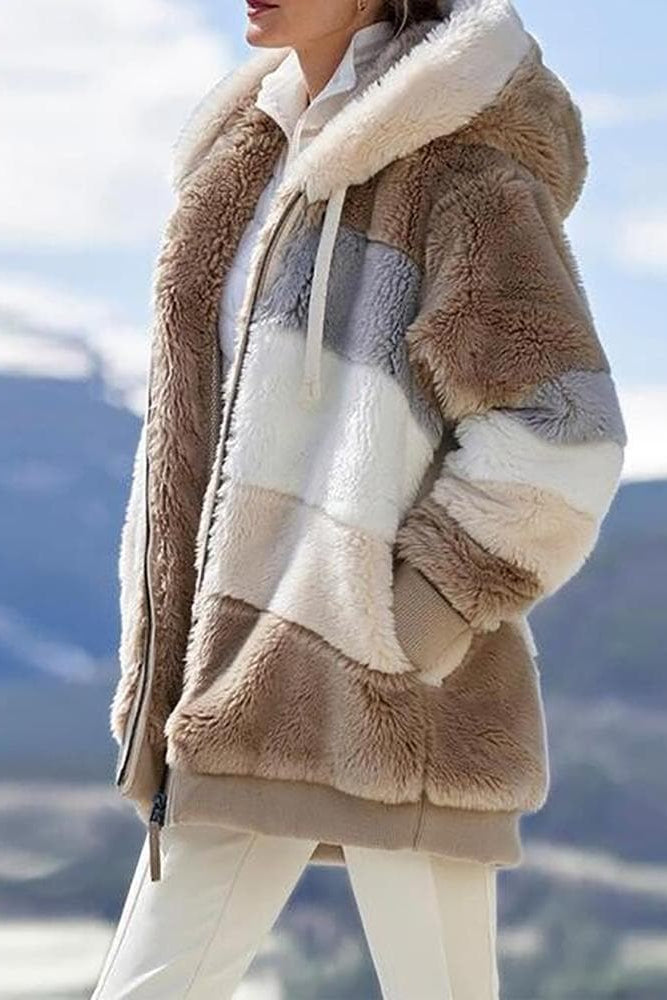 Ambre - Dames warme hoodie met rits en zakken