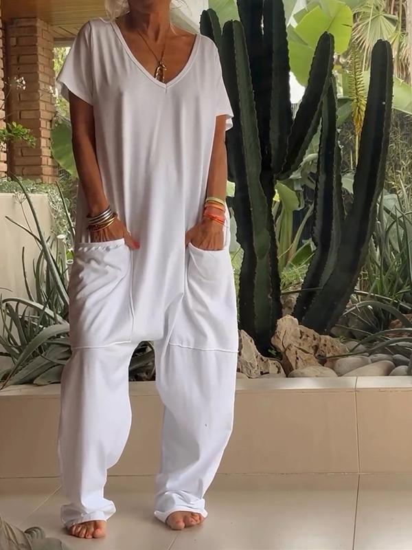 Zaria - Elegante jumpsuit met V-hals: een eenvoudige, verfijnde en veelzijdige stijl