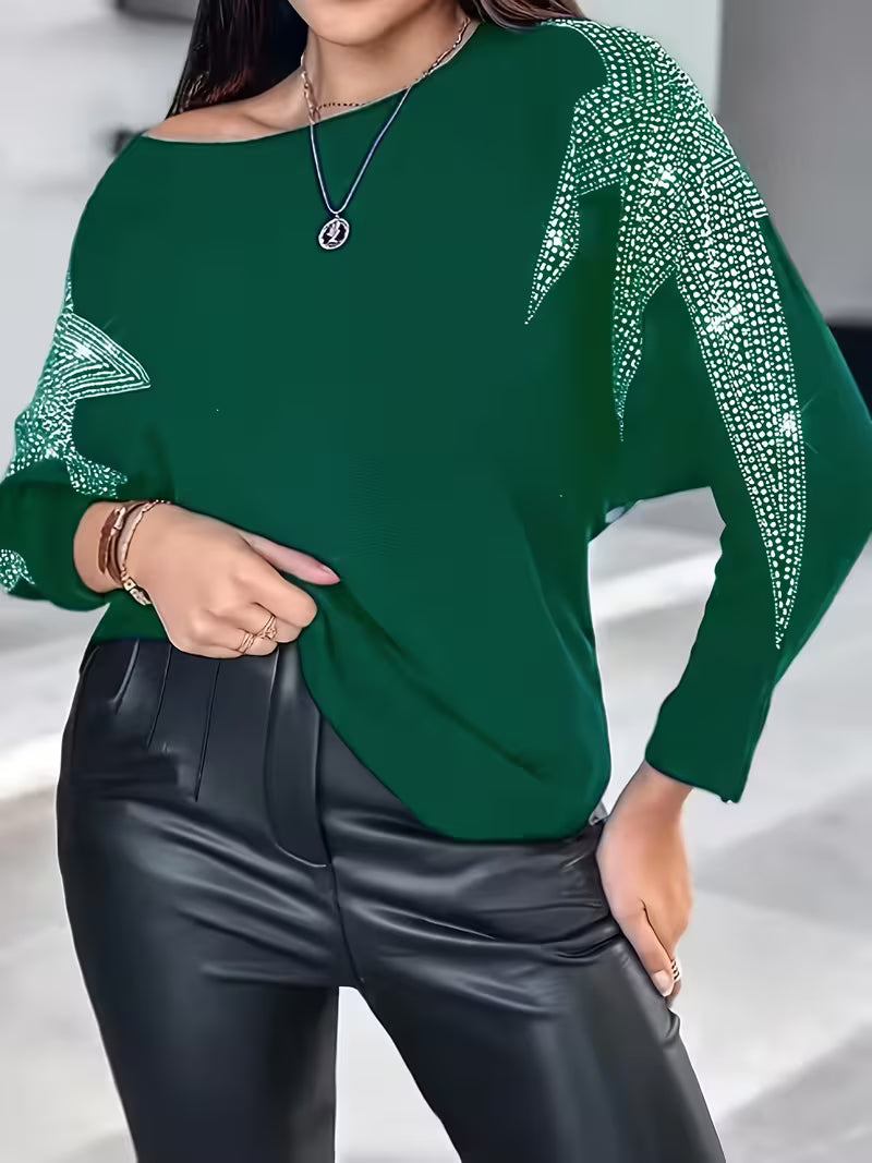 Doralissea - Elegante Lange Mouwen Trui met Sterrenprint