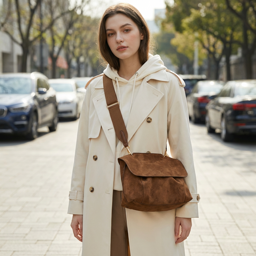 Kalinae - Vintage Suède Schoudertas