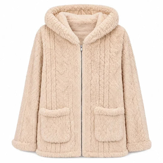 Lijsbeth - Dames fleece jack met capuchon, rits en opgestikte zakken
