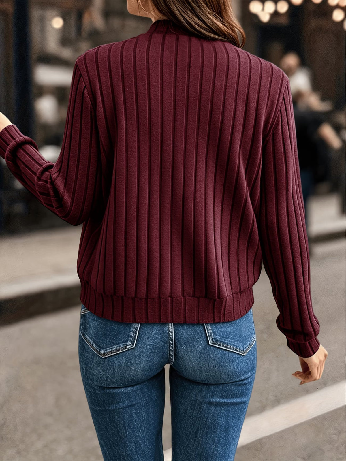 Coby - Dames ribgebreide vest met rits