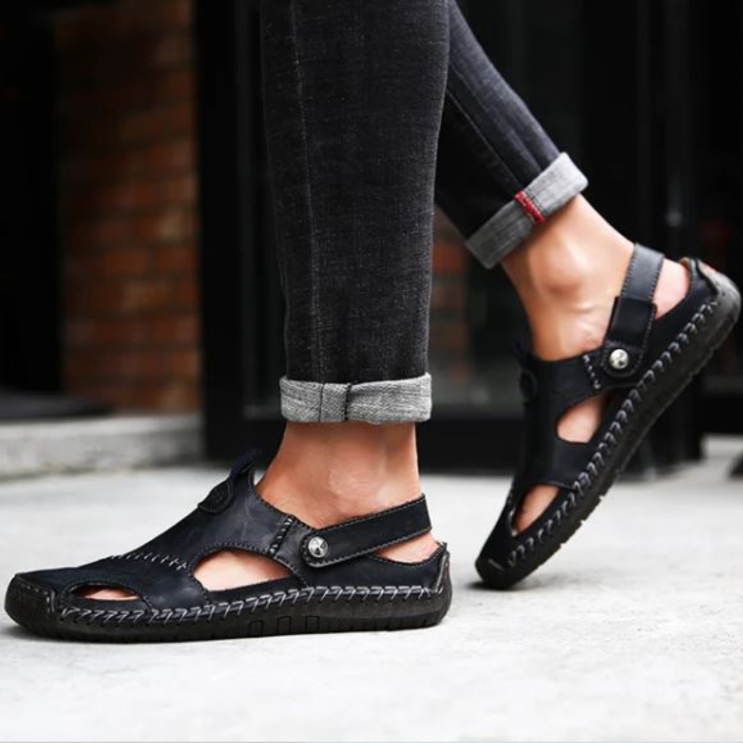 LeatherSandals - Zacht Lederen Heren Ademend Buitensandalen