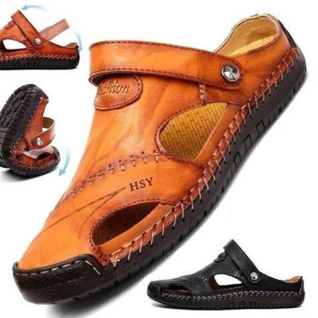 LeatherSandals - Zacht Lederen Heren Ademend Buitensandalen